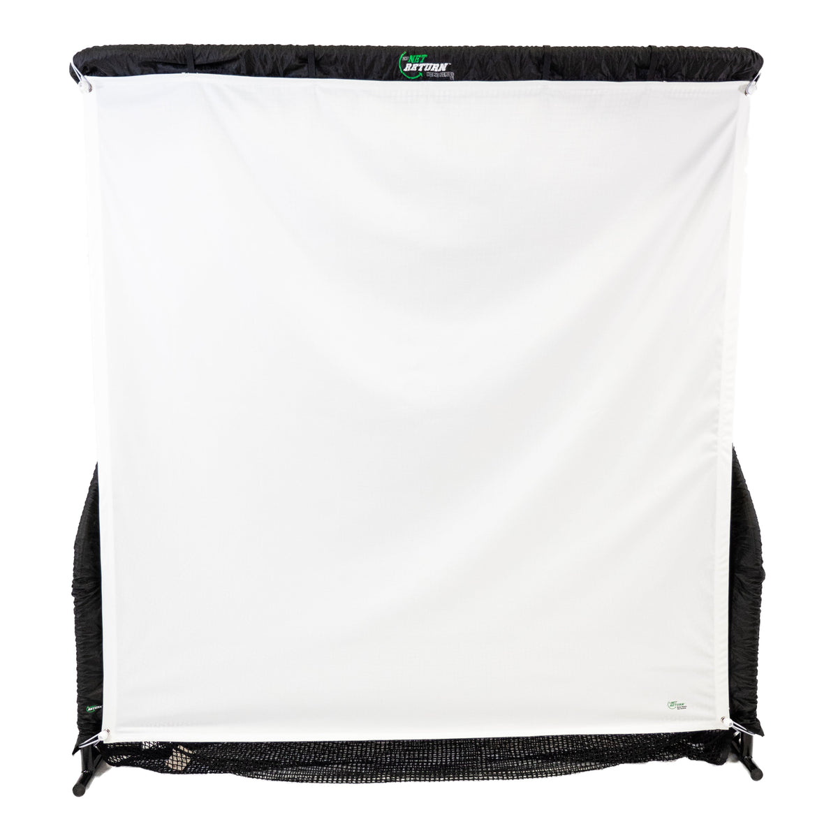 White golf practice net with a target backing, designed for indoor or outdoor use.