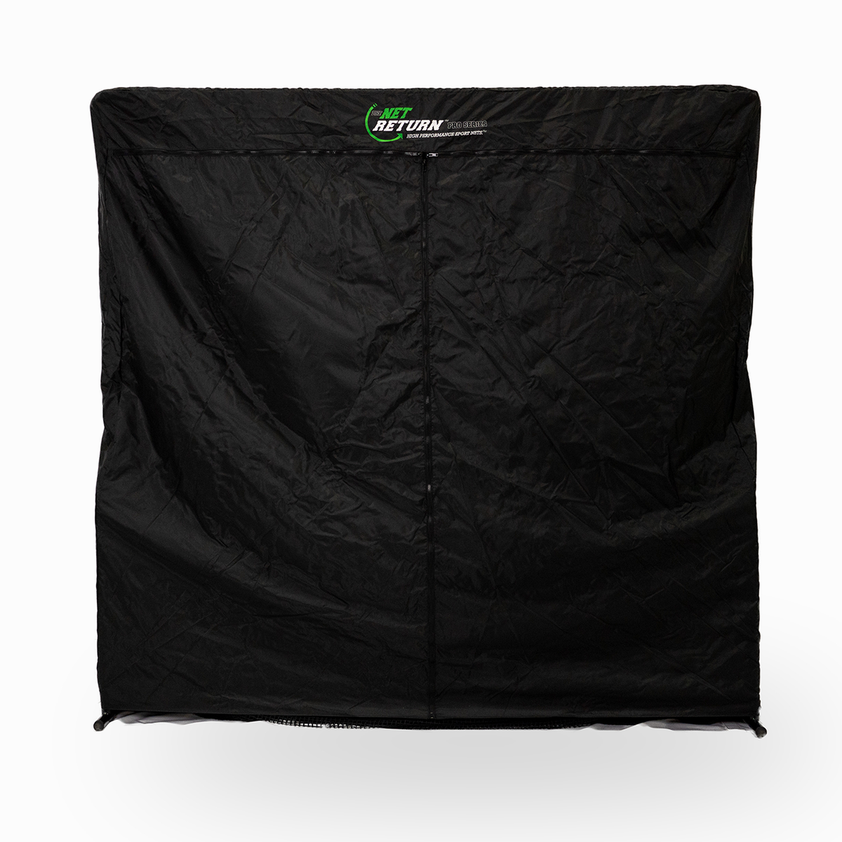 Black net return sports net with a rectangular shape, branded with "Net Return" logo at the top center, set against a plain white background.
